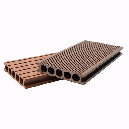 Engineered Artificial Teak Color Custom Hollow 150*30mm WPC Wood Plastic Composite Decking Flooring