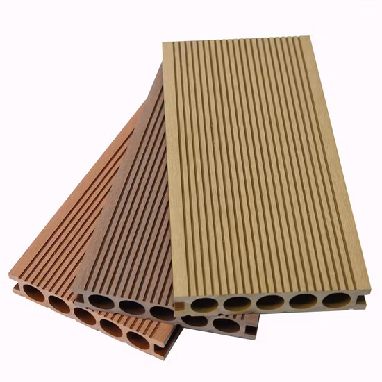 Engineered Artificial Teak Color Custom Hollow 150*30mm WPC Wood Plastic Composite Decking Flooring