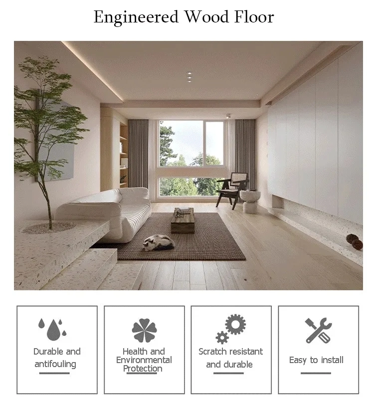 European White Oak Wood Flooring Multi Layer Plywood Engineered Walnut Wood Flooring Three Layer Teak Solid Timber Flooring