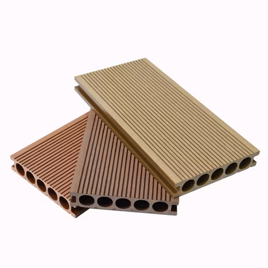 Engineered Artificial Teak Color Custom Hollow 150*30mm WPC Wood Plastic Composite Decking Flooring