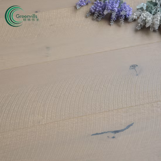 Pavimento in legno ingegnerizzato affumicato con design a sega tonda Pavimento in parquet in legno massello