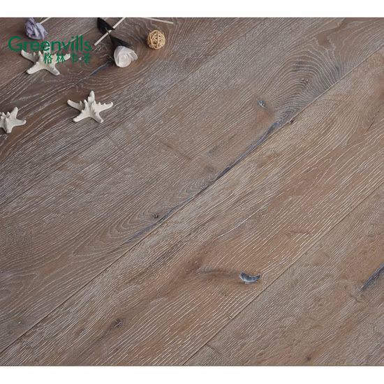Pavimenti in legno massello+pavimento in rovere bianco naturale grigio usurato. Vendita calda nei pavimenti in legno ingegnerizzato di rovere invecchiato negli Stati Uniti