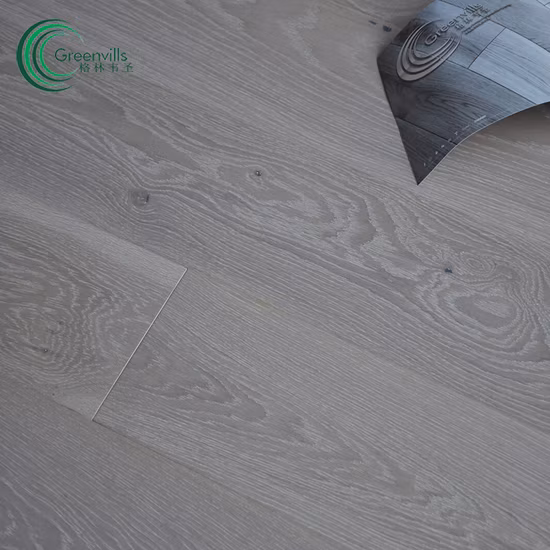 Pavimenti in legno di rovere ingegnerizzato spazzolato spazzolato bianco affumicato Greenvills/Pavimenti in parquet/Pavimenti in rovere con CE/Carb/FSC
